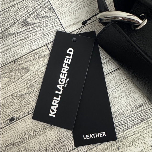 Karl Lagerfeld Monet Black Leather Shoulder Bag NWT - Picture 10 of 15